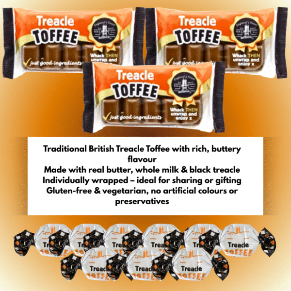 Traditional treacle toffee bars with chewy texture