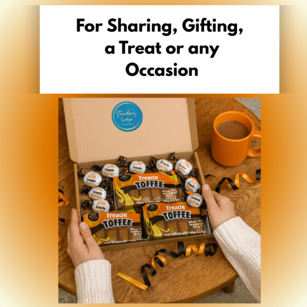 Treacle Toffee bars and individually wrapped chews in letterbox gift
