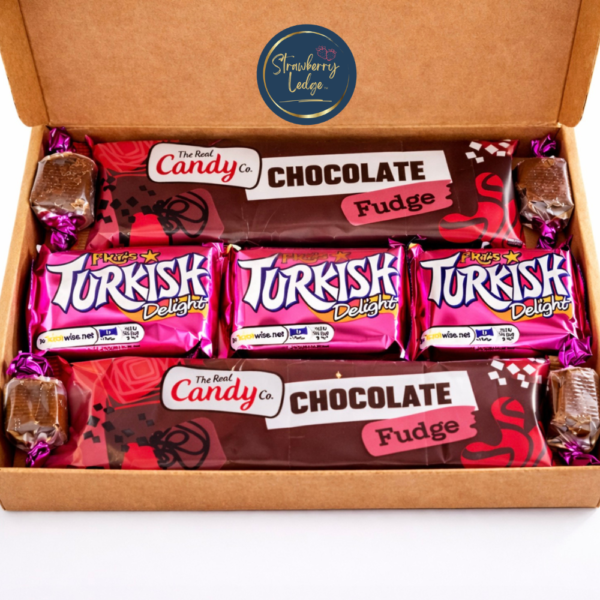 Chocolate Fudge & Turkish Delight Letterbox Gift Box by Strawberry Ledge